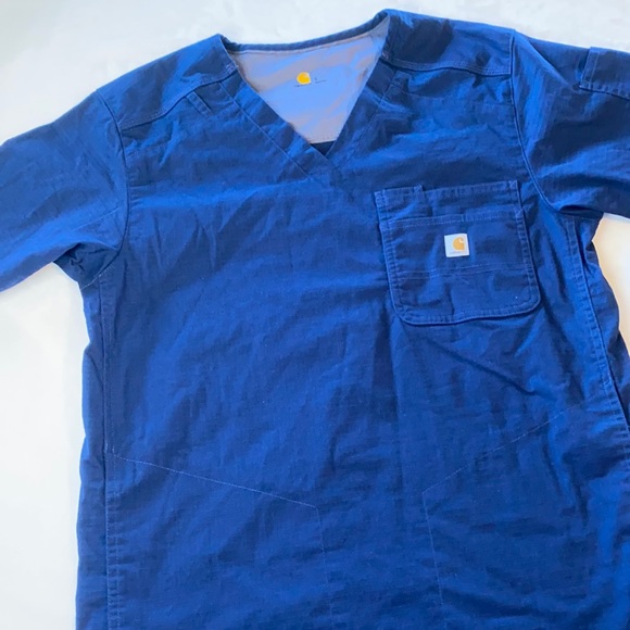 Carhartt Scrub Top Navy Blue Size Small - Picture 1 of 8